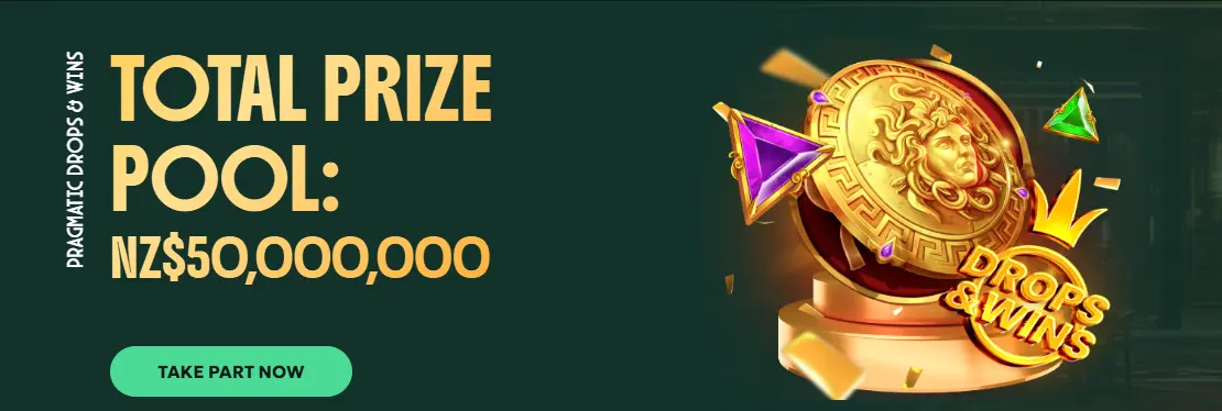 Pragmatic drops tournament with total prize pool: NZ$50000000.